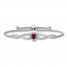 Bolo Bracelet Lab-Created Ruby Sterling Silver
