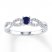 Lab-Created Sapphire Ring 1/15 ct tw Diamonds Sterling Silver