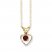 Garnet Heart Necklace 14K Yellow Gold
