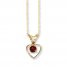 Garnet Heart Necklace 14K Yellow Gold