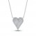 Diamond Heart Necklace 1/3 ct tw Round-cut Sterling Silver 17.5"