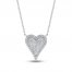 Diamond Heart Necklace 1/3 ct tw Round-cut Sterling Silver 17.5"