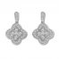 Diamond Drop Earrings 3/4 ct tw Round-cut 10K White Gold