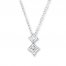 Diamond Necklace 1/6 ct tw Princess-cut 10K White Gold