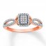 Diamond Ring 1/4 ct tw Round-cut 10K Rose Gold