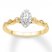 Diamond Engagement Ring 1/3 cttw Marquise/Round 10K Yellow Gold