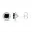 Black & White Diamond Earrings 1/2 ct tw 10K White Gold