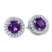 Amethyst Earrings Lab-Created White Sapphires Sterling Silver