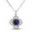Blue & White Lab-Created Sapphire Necklace Sterling SIlver