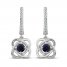 Center of Me Blue Sapphire & Diamond Earrings 1/10 ct tw 10K White Gold