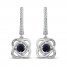 Center of Me Blue Sapphire & Diamond Earrings 1/10 ct tw 10K White Gold