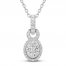 Diamond Necklace 1/4 ct tw 10K White Gold 18"