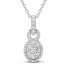 Diamond Necklace 1/4 ct tw 10K White Gold 18"