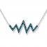 Heartbeat Necklace 1/6 ct tw Blue Diamonds Sterling Silver