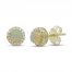 Ethiopian Opal Earrings 1/10 ct tw Diamonds 10K Yellow Gold