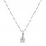 Solitaire Diamond Necklace 1/4 ct tw Round-cut 14K White Gold 18"