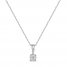 Solitaire Diamond Necklace 1/4 ct tw Round-cut 14K White Gold 18"