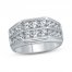 Men's Diamond Wedding Ring 2 ct tw Round-cut 10K White Gold