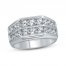 Men's Diamond Wedding Ring 2 ct tw Round-cut 10K White Gold