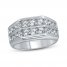 Men's Diamond Wedding Ring 2 ct tw Round-cut 10K White Gold