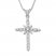 Diamond Cross Necklace 1/2 ct tw Round/Baguette 10K White Gold
