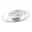 THE LEO Diamond Men's Wedding Band 3/4 ct tw Round-cut 14K White Gold