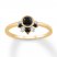 Black & White Diamond Ring 3/8 ct tw Round-cut 10K Yellow Gold
