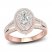 Multi-Diamond Engagement Ring 1-1/5 ct tw Oval/Round-Cut 14K Rose Gold