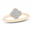 Diamond Clover Ring 1/10 ct tw Round-cut 10K Yellow Gold