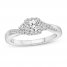 Diamond Engagement Ring 5/8 ct tw Round-cut 14K White Gold