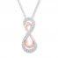 Infinity Diamond Necklace 1/8 carat tw Sterling Silver/10K Gold