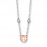 Morganite Necklace Sterling Silver/10K Rose Gold