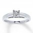Certified Diamond Ring 1/2 carat Princess-cut 14K White Gold