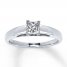 Certified Diamond Ring 1/2 carat Princess-cut 14K White Gold