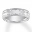 Engraved Wedding Band 14K White Gold 6mm