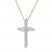 Diamond Cross Necklace 1/2 ct tw Round-cut 10K Yellow Gold