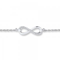 Infinity Anklet 1/20 ct tw Diamonds Sterling Silver