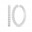 Diamond Hoop Earrings 1 ct tw Round-Cut 10K White Gold