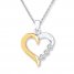 Heart Necklace 1/6 ct tw Diamonds 10K Two-Tone Gold