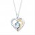 Heart Necklace Aquamarine Sterling Silver/10K Gold