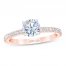 First Light Diamond Engagement Ring 5/8 ct tw Round-cut 14K Rose Gold