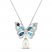 Freshwater Pearl & Topaz Butterfly Necklace Sterling Silver 18"