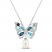 Freshwater Pearl & Topaz Butterfly Necklace Sterling Silver 18"