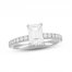 Neil Lane Premiere Diamond Engagement Ring 1-7/8 ct tw Emerald/Round-Cut 14K White Gold