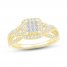 Multi-Diamond Engagement Ring 1/2 ct tw Princess/Round 10K Yellow Gold