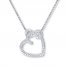 Heart Necklace 1/20 ct tw Diamonds Sterling Silver