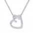Heart Necklace 1/20 ct tw Diamonds Sterling Silver