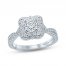 Monique Lhuillier Bliss Diamond Engagement Ring 1- 3/8 ct tw Round & Marquise-Cut 18K White Gold