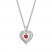 Convertible Heart Necklace Lab-Created Ruby Sterling Silver