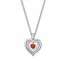 Convertible Heart Necklace Lab-Created Ruby Sterling Silver